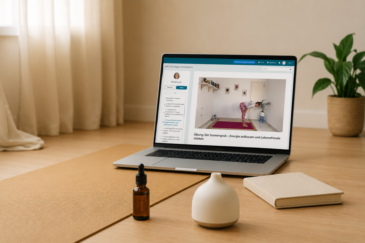 Ruhiges AROMA.yoga Hero-Bild zum Thema Jetzt mit AROMA.yoga starten.